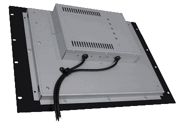 Rack Mount Industrial TFT LCD 17 .1 inch Monitor in 19 inch Rack Mount rear view