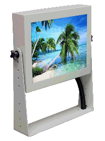 Industrial Flat Panel LCD Display Monitor 12.1 inch Tall U Mount, Metal Enclosed