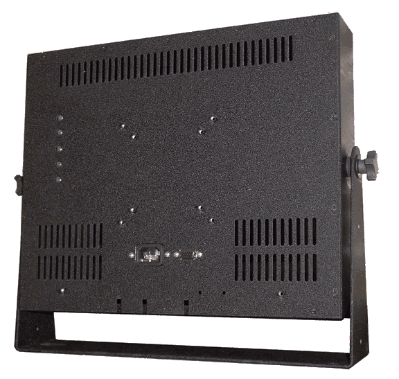 Industrial LCD Monitors 15.1" LCD in Enclosed Metal Cabinet Version Model Short U bracket rear view