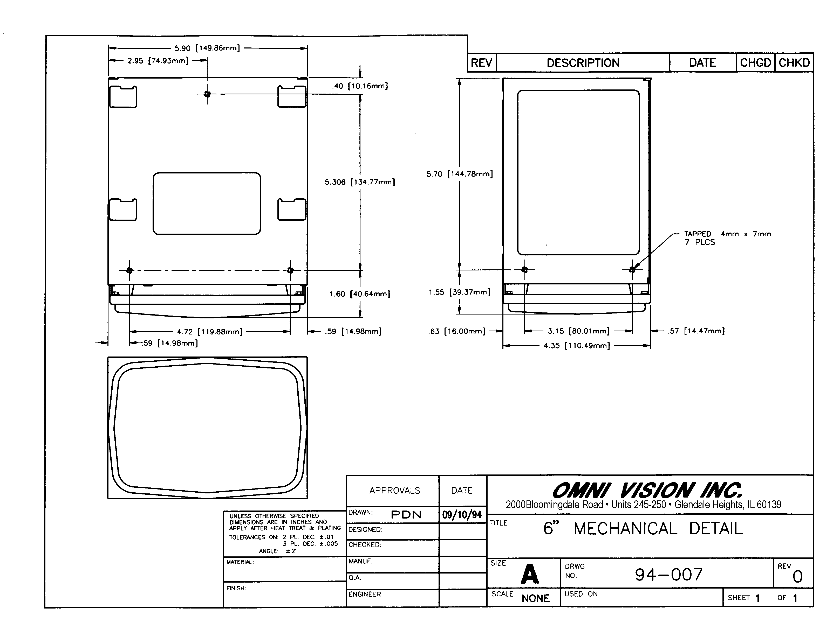 6 inch industrial box chassis monitor