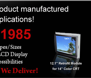 Industrial replacement monitors Main menu header